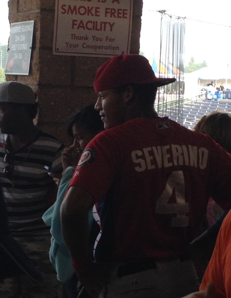 Pedro Severino Waiting Out a Rain Delay 8/31/14